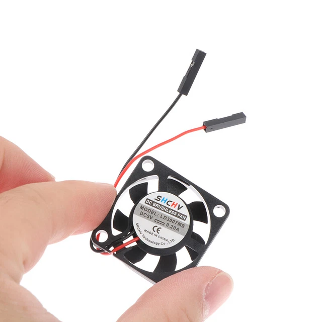 1Set Raspberry Pi Fan Active Cooling Fan Brushless 3.3V 5V DC Quiet Fan w/Screw
