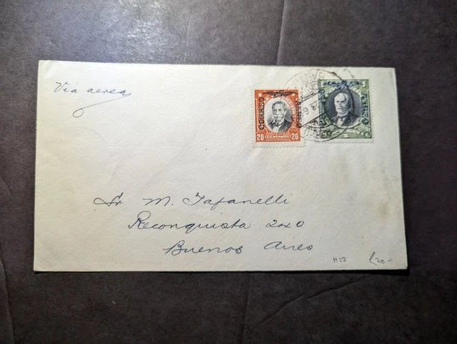 1929 Chile Airmail Overprint Cover Santiago to Buenos Aires Argentina
