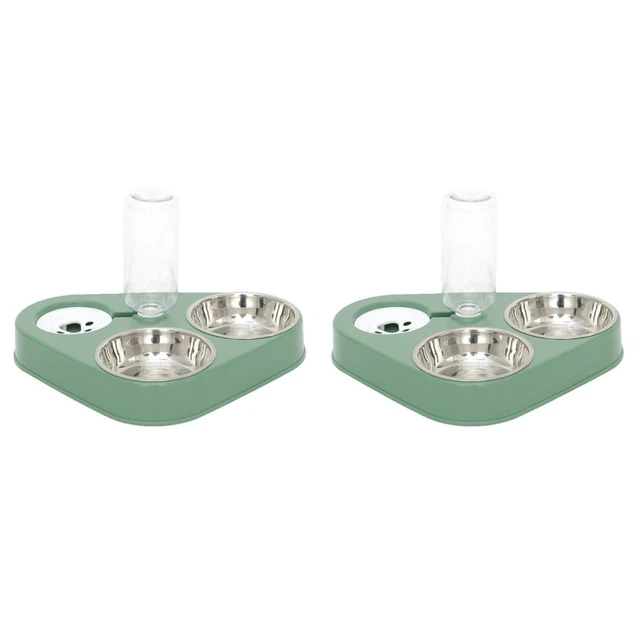 2 Count Automatic Pet Water Bottle Doggie Food Bowl Cat Feeder Puppy Supplies