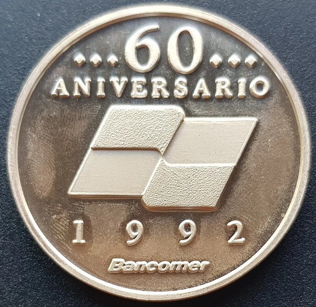 UNC 1992 60 Anniversary BANCO  DE COMERCIO by Lorenzo Rafael SILVER 50g.  Nice!
