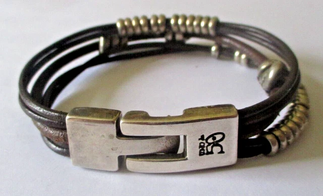 Bracelet Jonc En Lucite Bicolore Gris - Style Vintage - Idéal Cadeau - Occasion Comme Neuf
