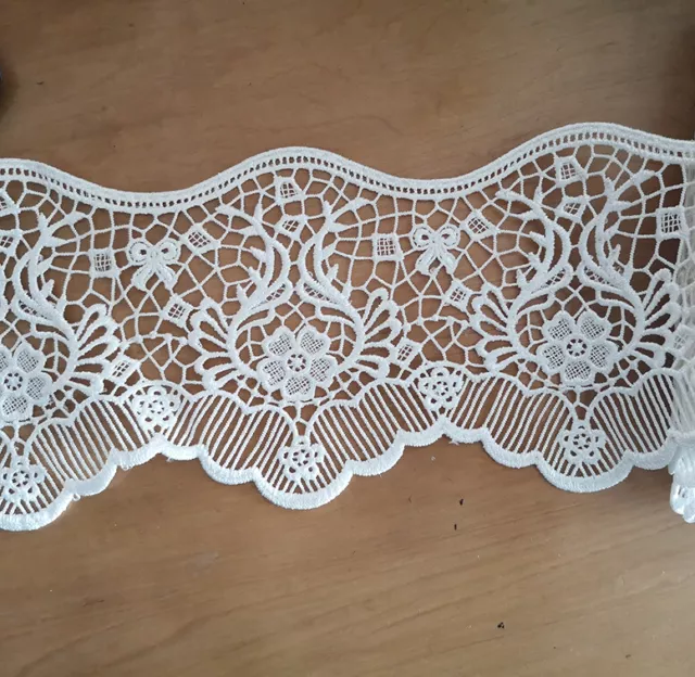 5.5'' Wide Rayon Venise Vintage Victorian Floral Lace Trim Ivory s0328 2