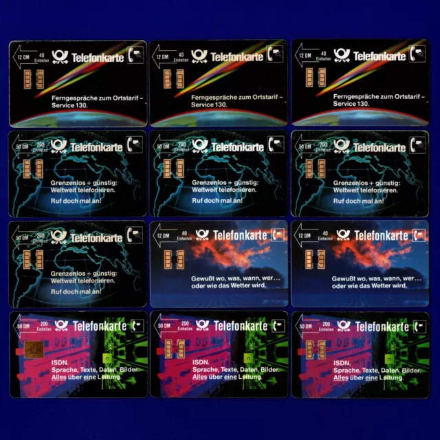 🙂 🙂 12 x! P 02 A/B P 03 A/B 1989!!!! CARTOLINE TELEFONICHE poste federali tedesche