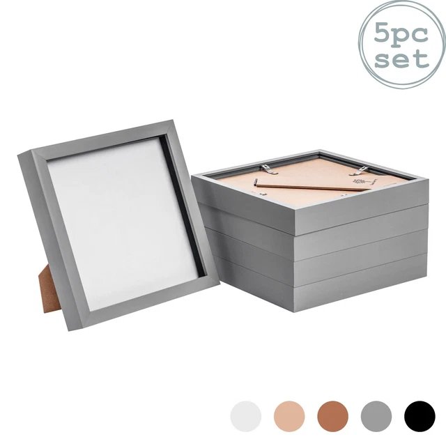 5x 3D Box Photo Frames Standing Hanging Craft Shadow Picture Frame 8 x 8" Grey