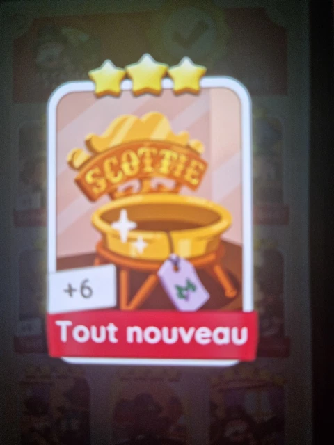 carte 3 etoile tout nouveau monopoly go