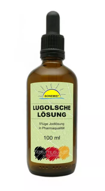 Lugolsche Lösung, Originalrezeptur, Pharmaqualität, 100 ml, mit Pipette