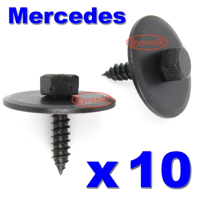 30X Engine Undertray Screws – Mercedes – Metal Fasteners – A2019900536 – Black Gloss