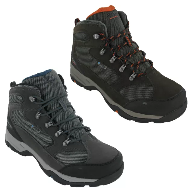 Hi-Tec Storm WP Walking Boots Mens Leather Lace Up Comfort Hiking Shoes O005357