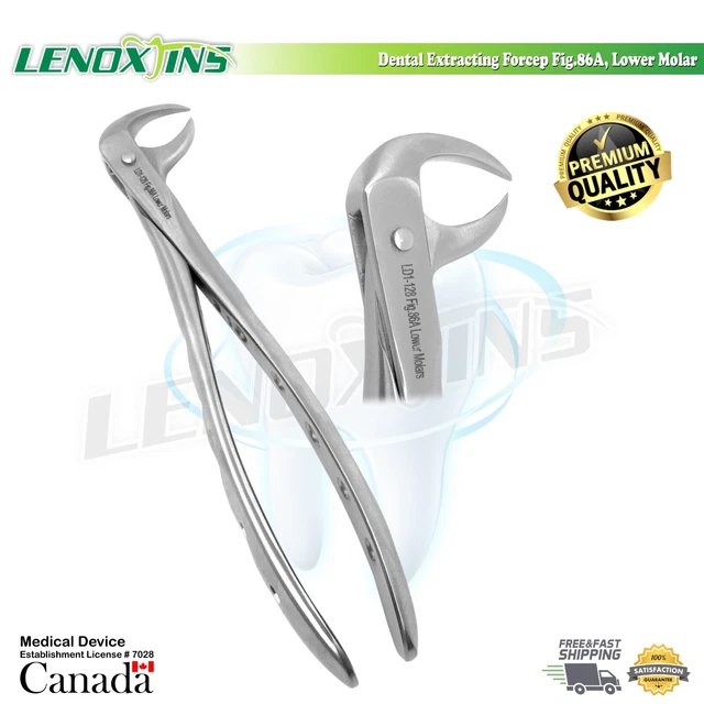 DENTAL EXTRACTING FORCEPS Cow Horn Lower Pre Molars,Fig 86A. Perforated