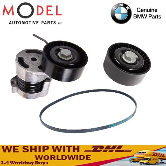 BMW GENUINE BELT Tensioner, Deflection Pulley And Ribbed Belt 6Pk X