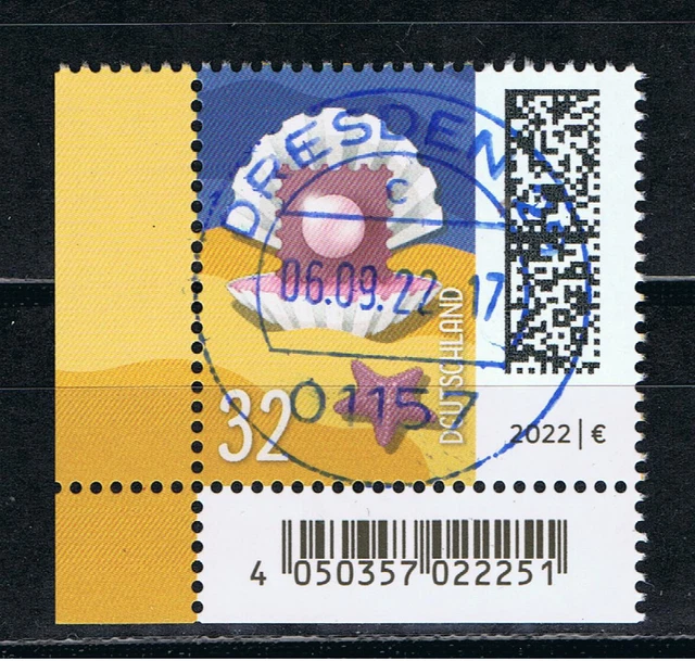 Bund MiNr. 3702 Welt der Briefe 32 Ct. Briefperle BG Ecke 3 Vollstempel