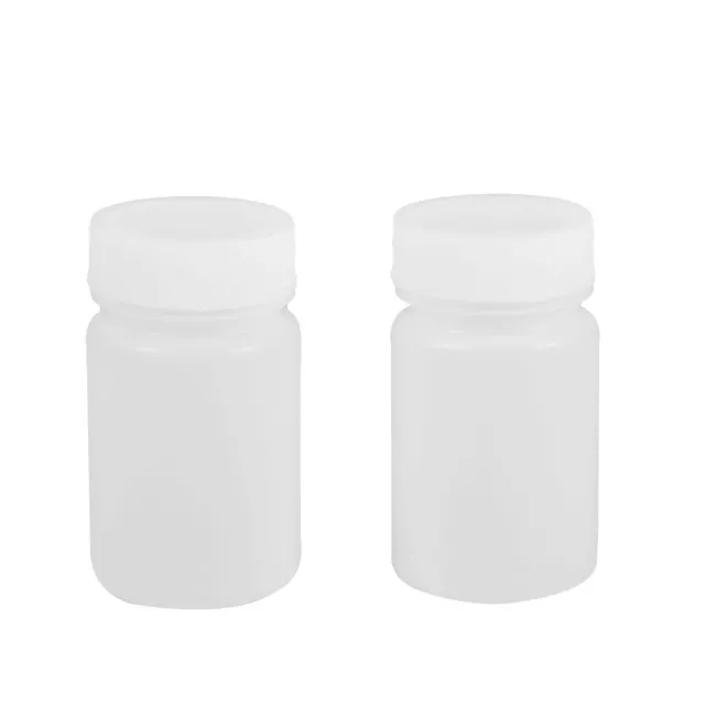 50 ml plástico blanco Cilindro Forma Químico Reactivo botellas 2 pcs
