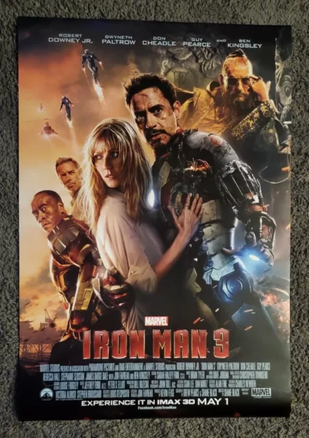 Iron-Man 3 27x40 1-Sheet DS Movie Poster Double sided MINT MARVEL Avengers