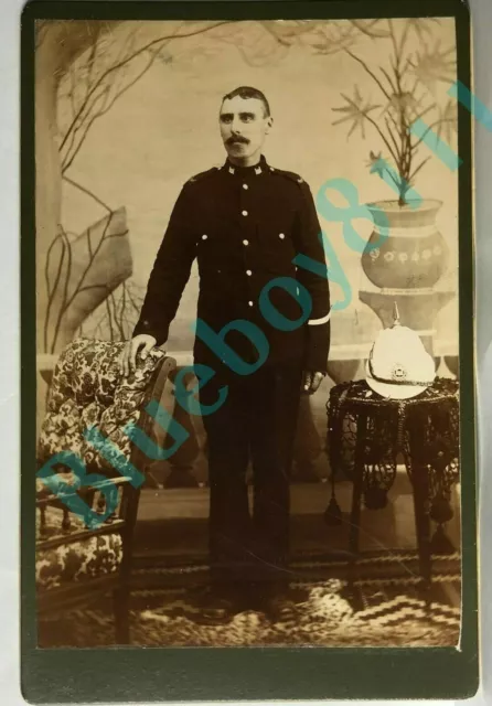 19th century Suffolk Regiment Soldier Is Dress Uniform Cabinet photograph