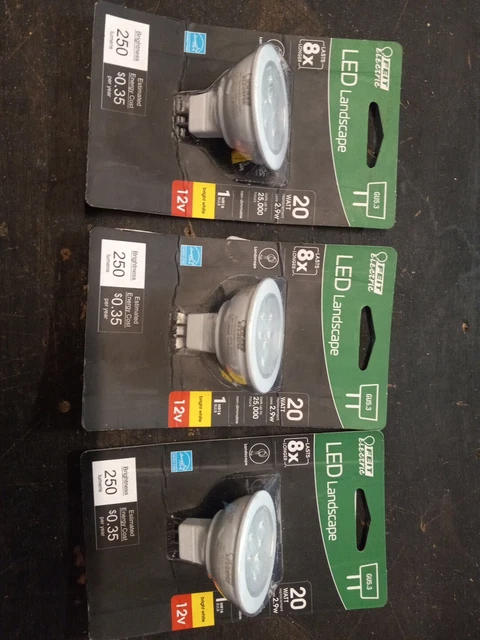 3 PK Feit Electric MR16 GU5.3 Bi-Pin Base 12-Volt Landscape LED Light Bulb