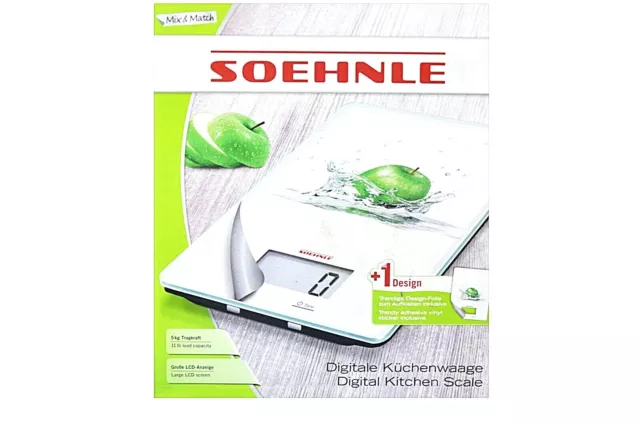 Soehnle 67089 Digitale Küchenwaage Mix & Match FRESH APPLE Waage