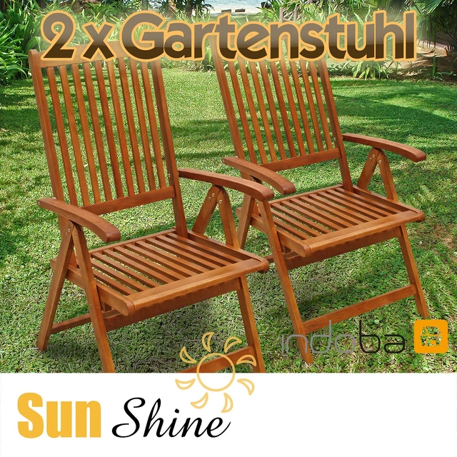 6er Set Gartenstühle Catania - Klappstühle Mit Verstellbarer Lehne