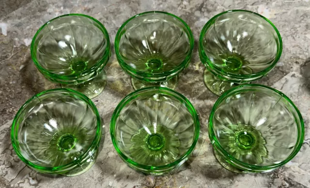 Set Of 6 - Federal Glass Sherbert Cups FEG 22 3