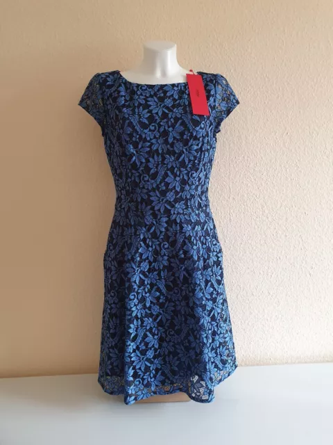 NEU / HUGO BOSS Kleid Gr 36  blau aus Spitze