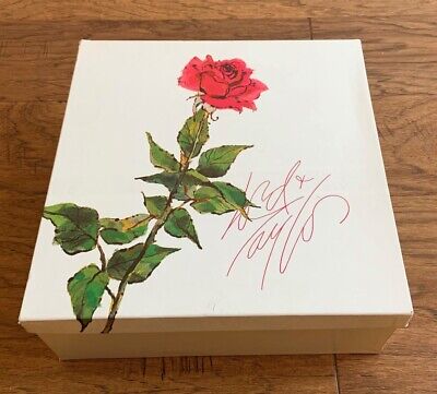 Vintage LORD & TAYLOR Department Store Red Rose Large Gift Box 10¼” x 10¼” x 4"