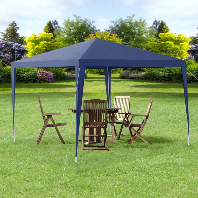 Pavillon 3x3m Gartenzelt Partyzelt Gartenpavillon Bierzelt Festzelt Dunkelblau