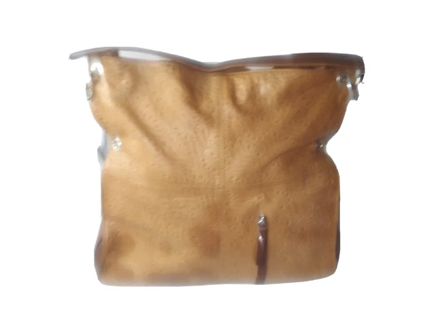 Large Italian Leather Hobo Shoulder Tote Soft Tooled Leather Bag Brown