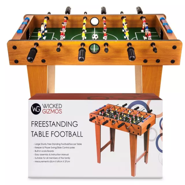 Free Standing Football Soccer Table Family Game Wooden Legs Table Top 2 Play