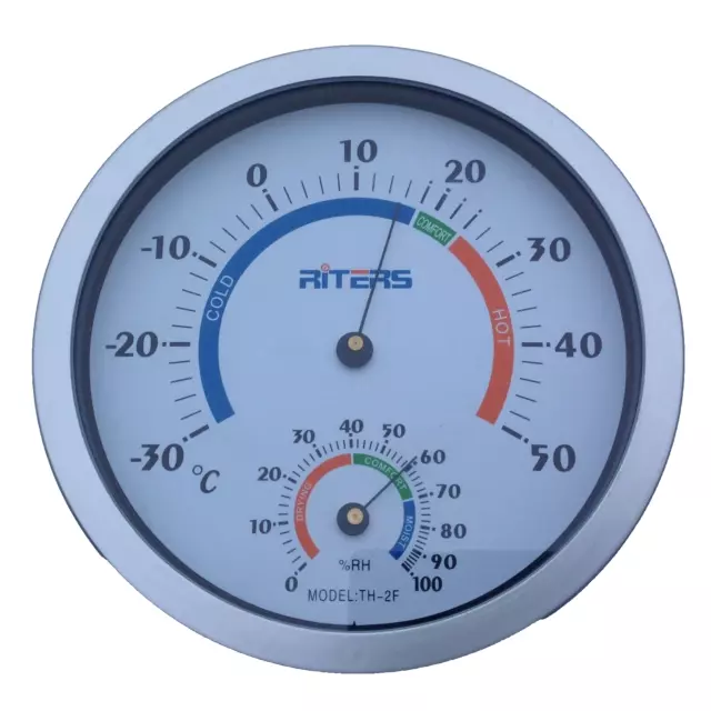 Termometro Igrometro Da Parete Diametro 20 cm. Numeri Grandi Molto Visibili