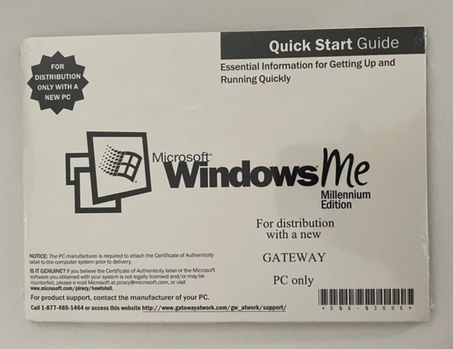Microsoft Windows Me Millennium Edition - Disco E Codice Product Key - Edizione Retail - Come Nuovo