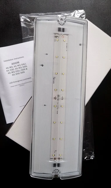 EMERGENCY LIGHTING AXIOM(AX/M3) LED MAINTAINED 3 Hours,3W,IP65 Internal ...