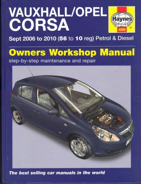 VAUXHALL CORSA,1.0,1.2,1.4,SXi,LIFE,CLUB,DESIGN,1.3 CDTi, MANUALE HAYNES 2006-2010