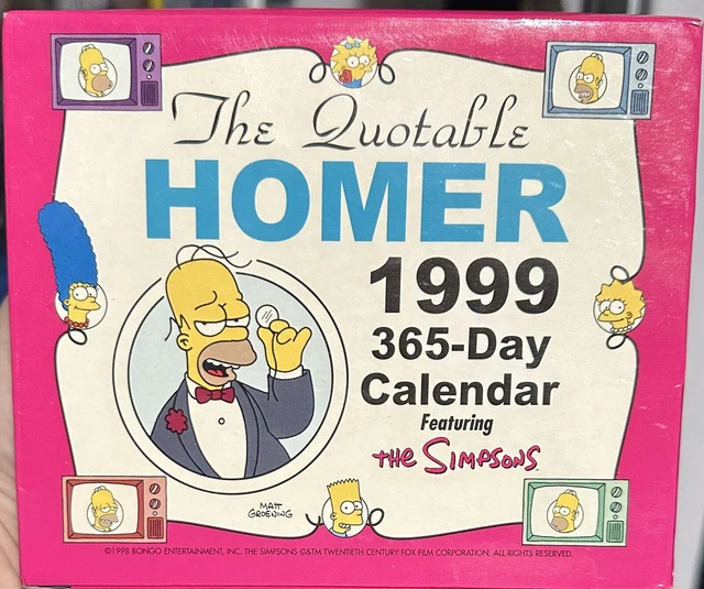 The Quotable Homer 1999 365-Day Calendar “The Simpsons”