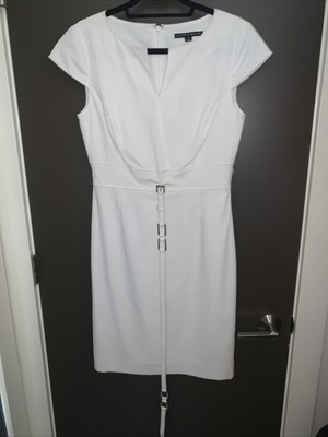 NWOT Antonio Melani White Belted Dress Size 6