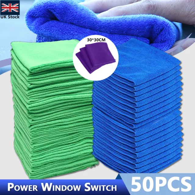 50 Large Microfibre Cleaning Auto Car Detailing Soft Cloths Wash Towel Duster LC