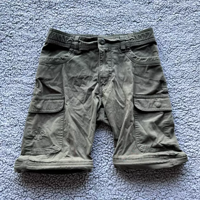 Boy Scouts of America Shorts Youth 10 Green Convertible Uniform Outdoor Hiking