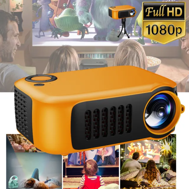1080P Projektor FHD LED Mini Portable Heimkino Office Theater Party HDMI USB