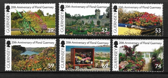 GUERNSEY 2012 20th ANNIV OF FLORAL GUERNEY SG 1435-1440 SET 6MNH.