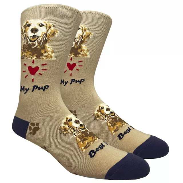 Golden Retriever Dog Socks Fun Novelty Dress Casual Unisex SOX FineFit One Size