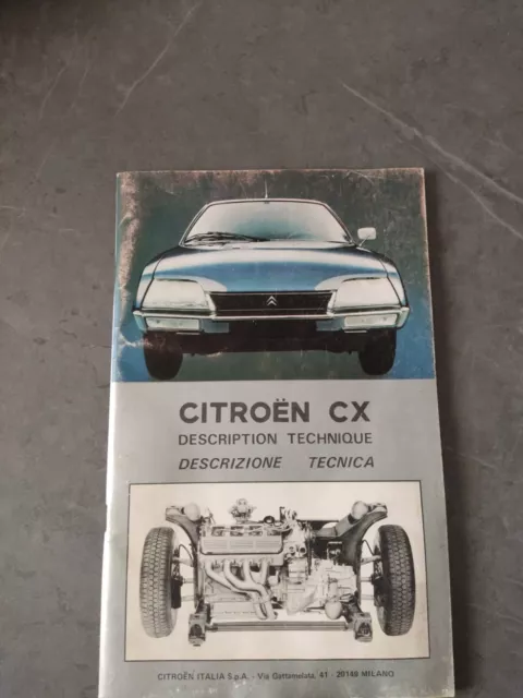Citroen CX Descrizione Tecnica 1977
