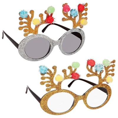9pcs Renne Antler Buon Natale Occhiali Occhiali 