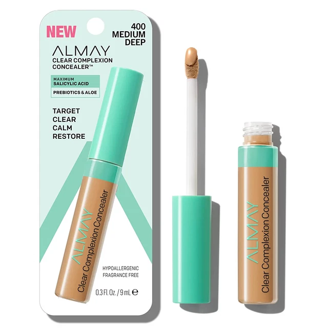 Corrector de tez transparente Almay, 400 profundo medio, paquete de 2, EXP JN/23
