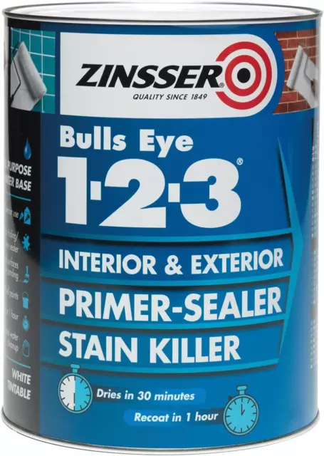 Pintura imprimadora/selladora de acuarela ojo de buey Zinsser ZINBE1231L 1 litro 123 ojos de buey