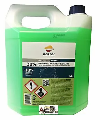 Anticongelante Repsol 30% Verde 5Lt.proteccion -18ª, Punto Ebullicion 126ª