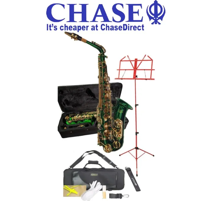 Elkhart Vincent Bach Deluxe E Flat Green Alto Saxophone Pack | High F# key -