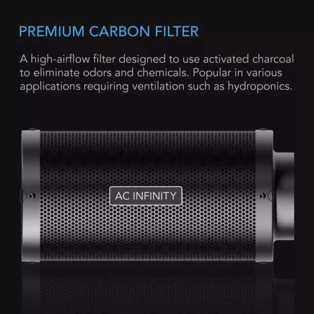 Air Carbon Filter 8", Australian Charcoal, Odor Control, Hydroponics, Grow Rooms 2