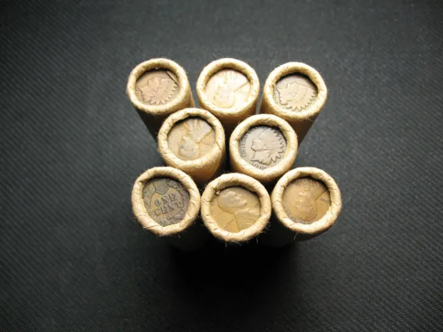 One Shotgun Roll (50) Indian Head Cent & Teen Wheat Penny 1858-1919 Old Coin Lot 2