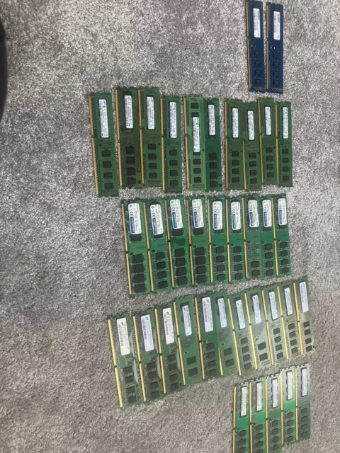 Job Lot PC2-6400U 1GB Memory RAM Mixtures Of Speeds, Joblot Of 37 Pieces