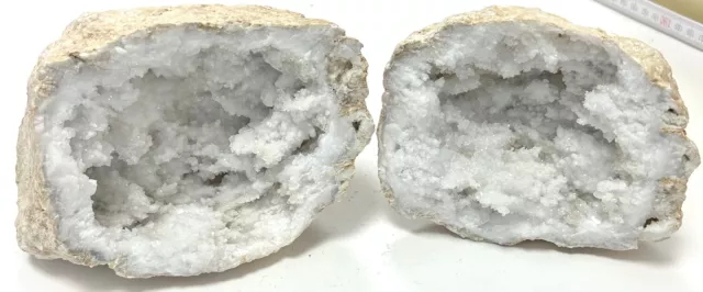 FM0353 Fipro Minerals Geode Quarz Kristall Druse Marokko Glücksgeode Paar 1819g