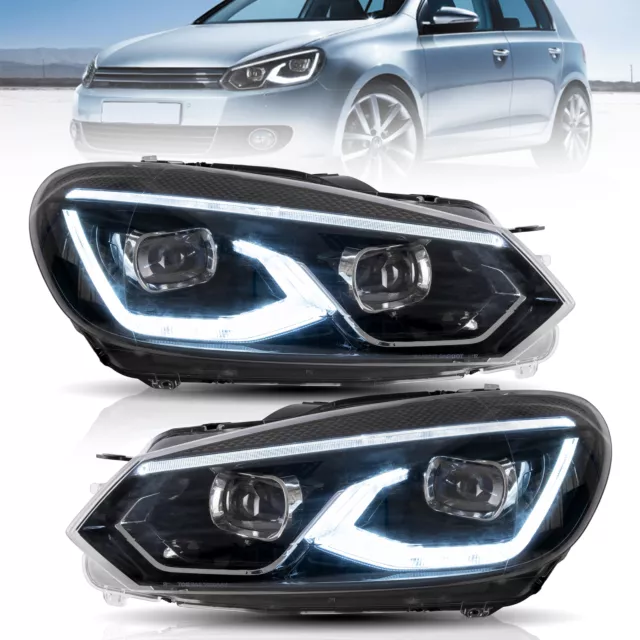 VLAND LED Scheinwerfer für Volkswagen VW Golf 6 Mk6 TSI TDI GTD 2008-2014 PAAR