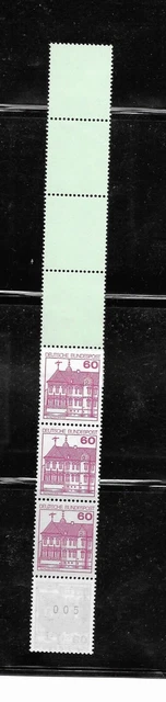 2262 - Bund - Rm MiNr.1028   neue Fluor RE 5 + 4 Lf   gelbtürkis postfrisch